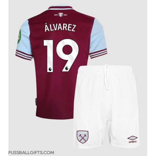 West Ham United Edson Alvarez #19 Fußballbekleidung Heimtrikot Kinder 2024-25 Kurzarm (+ kurze hosen)